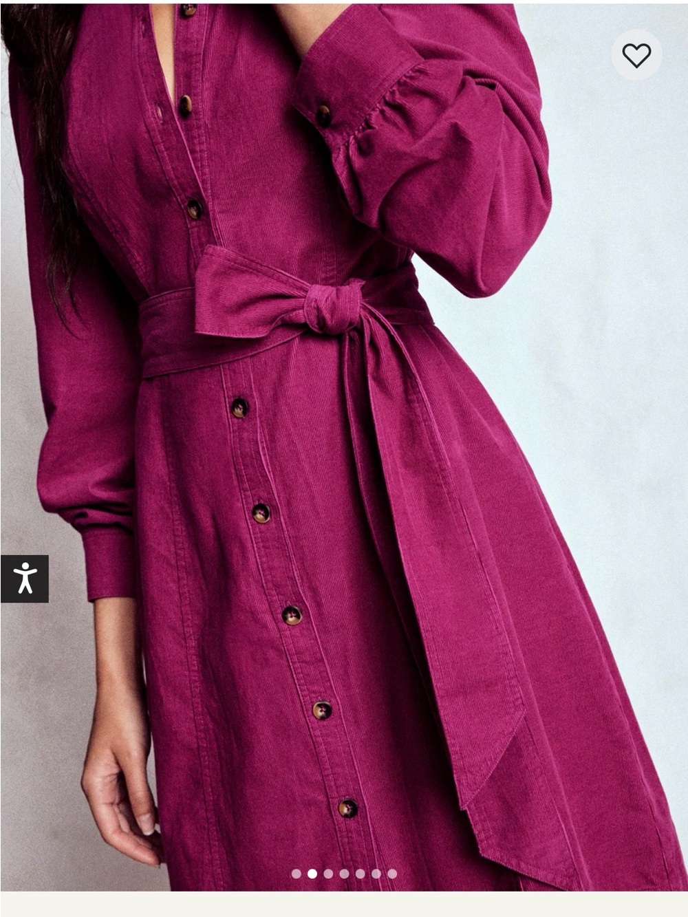 NWT! Boden Bre Cord Short Dress Rich Magenta Size 4R - Picture 2 of 7